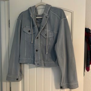 Free people button up hoodie